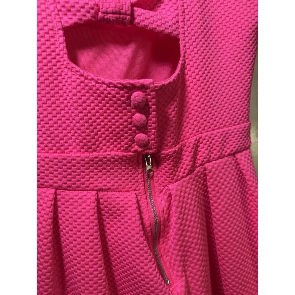 Poof! Girls Size Small Hot Pink Textured Fit & Flare Party Dress Sleeveless Fun - Picture 8 of 14